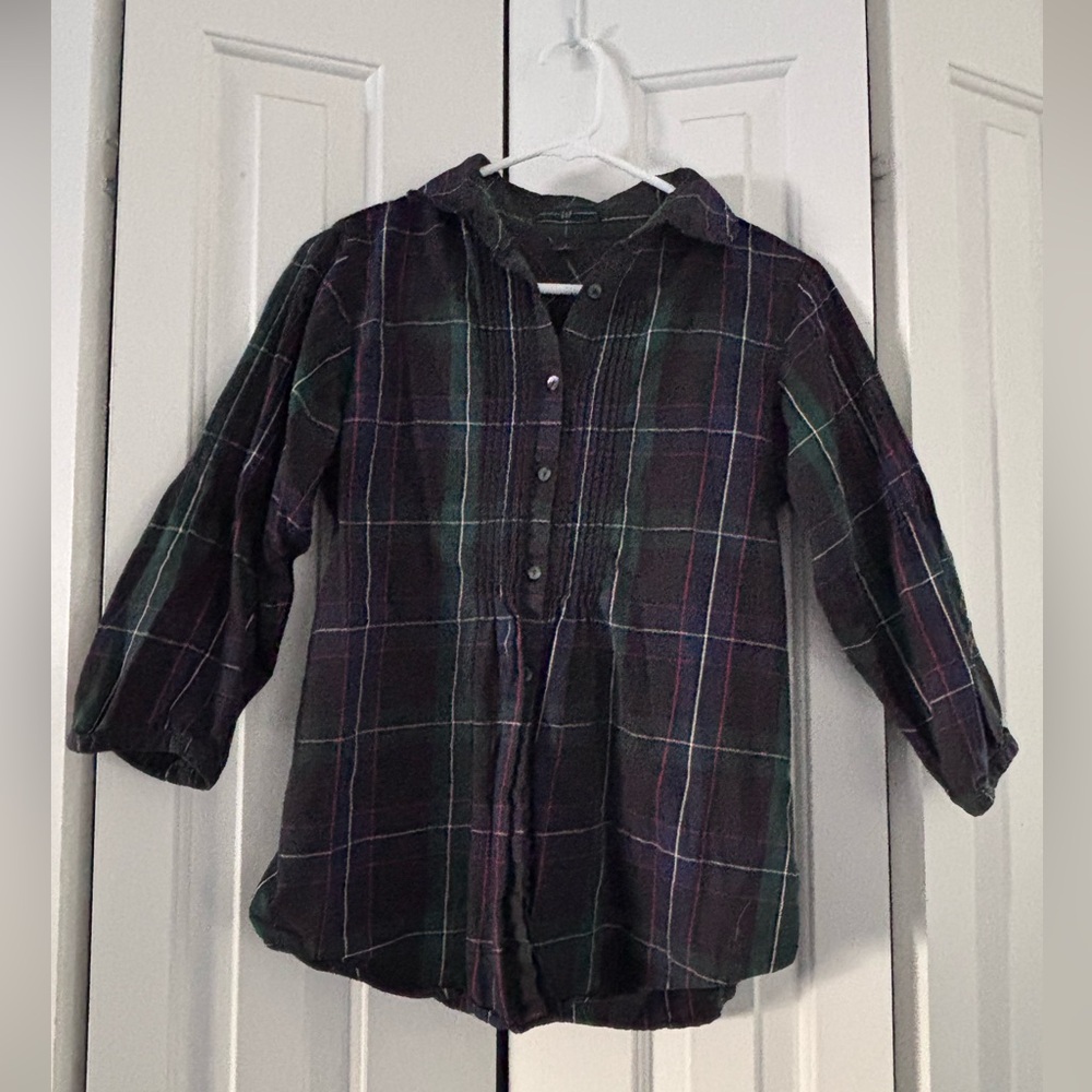 GAP Plaid Shirt - Dark Green and Purple